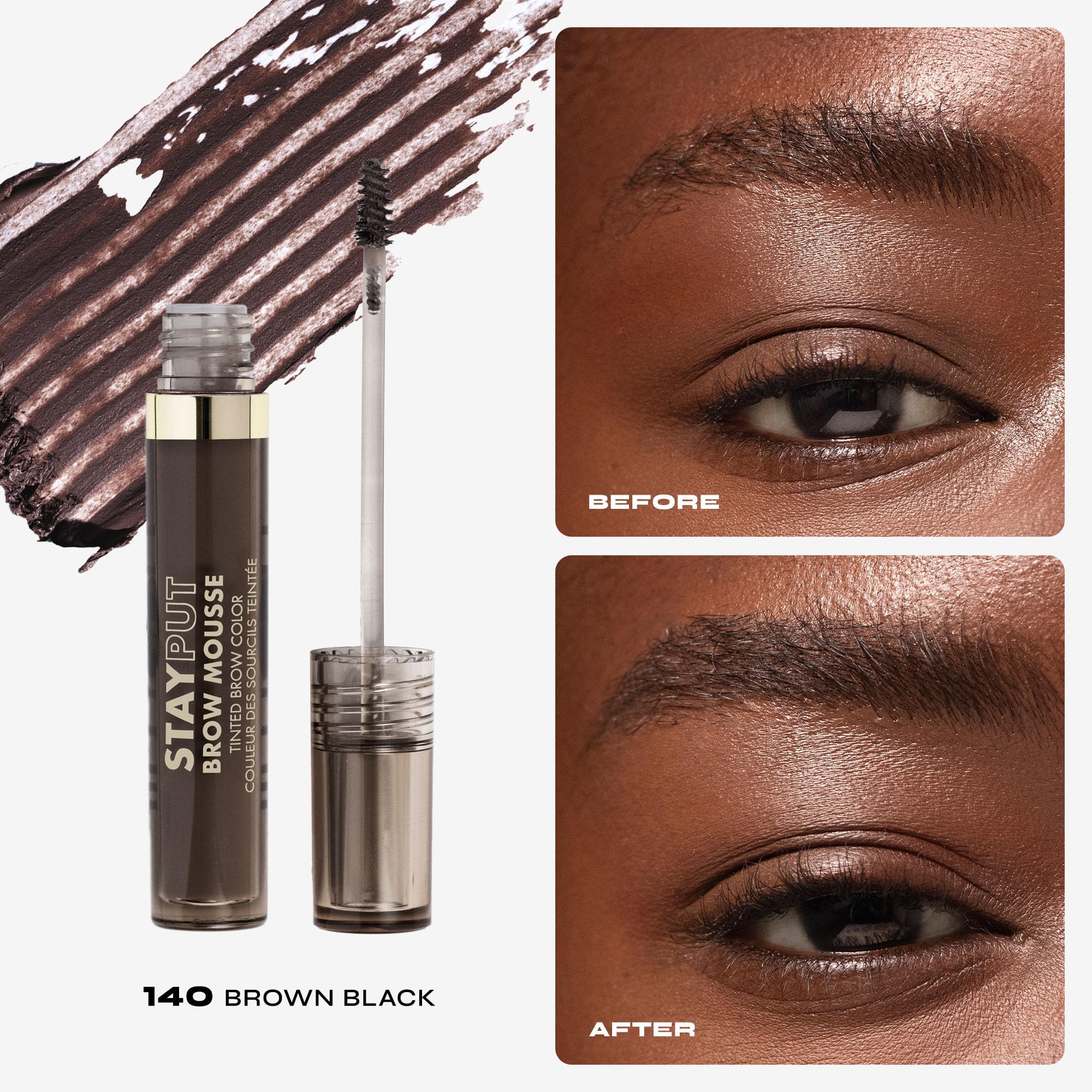 Milani Brow Tint- Stay Put Tinted Brow Mousse, Nourishing, High-Pigment infused with Shea Butter, Jojoba Seed Oil & Panthenol Vitamin B5 - Brown Black - Image 6