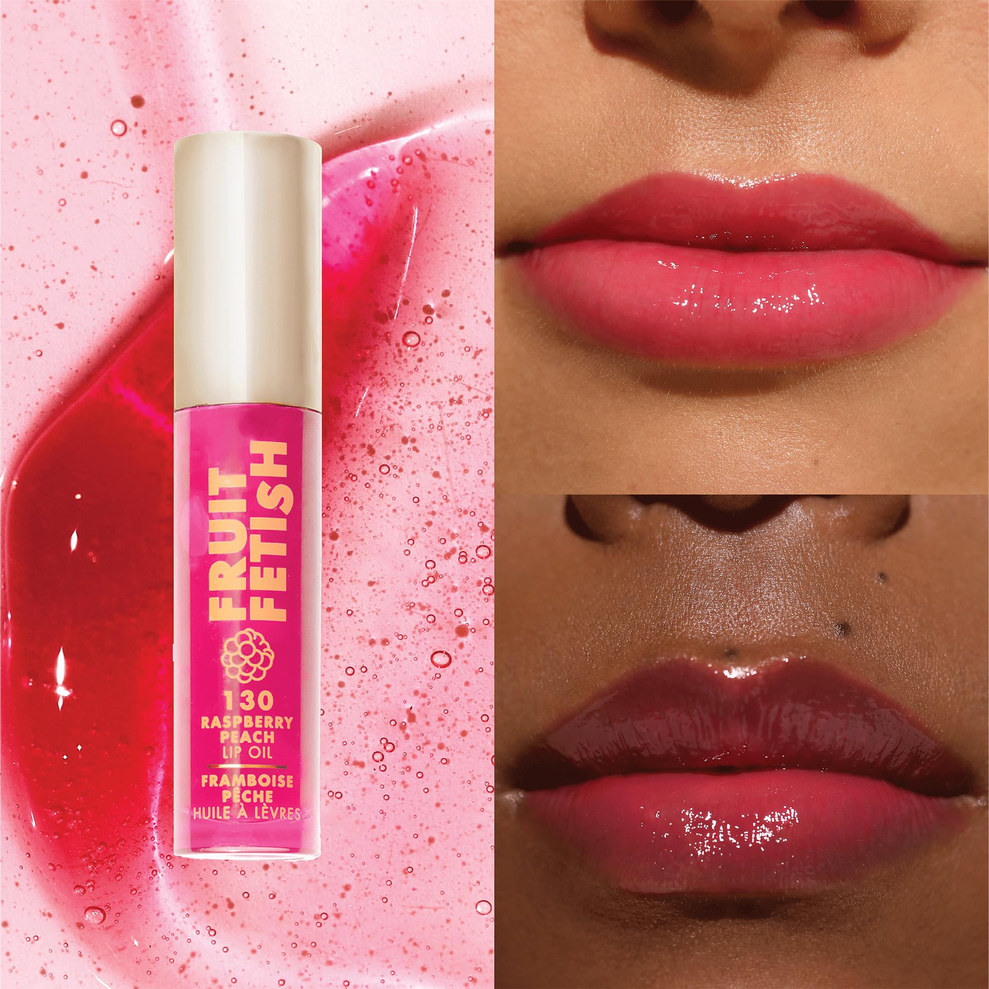Milani Fruit Fetish Lip Oil Bundle with Vitamin E for Instant Hydration, Fruit Extract Infused Lip Treatment and Moisturizing Lip Gloss - Raspberry Peach + Strawberry Melon, 2pk - Image 5
