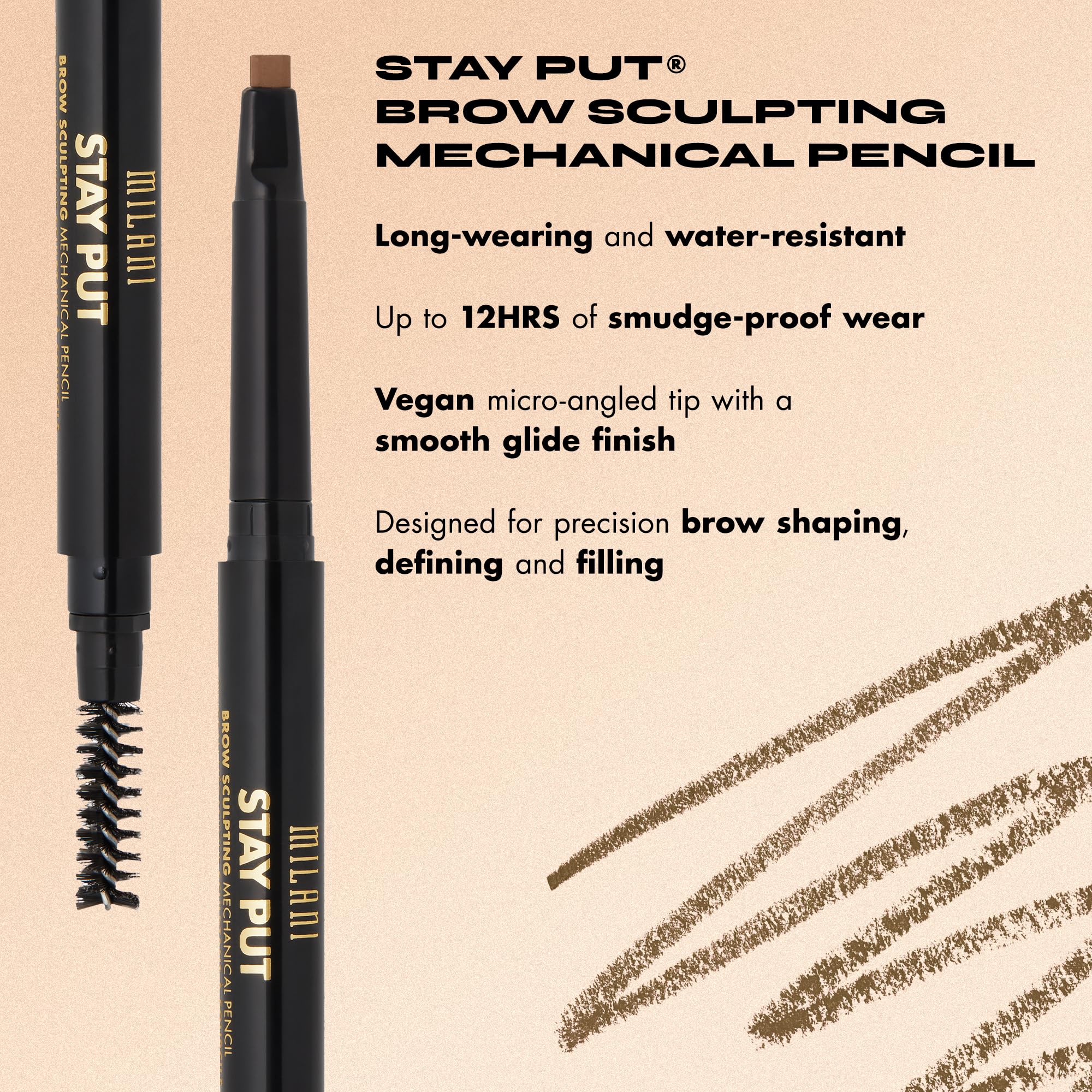Milani Stay Put Brow Sculpting Mechanical Pencil - Espresso (0.01 Ounce) Cruelty-Free Long-Lasting Eyebrow Pencil that Defines and Shapes Brows - Image 4
